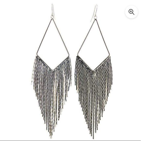 Charming Charlie 5 Inch Mesh Chandelier Drop Dangle Earrings - Silver New - Picture 3 of 5
